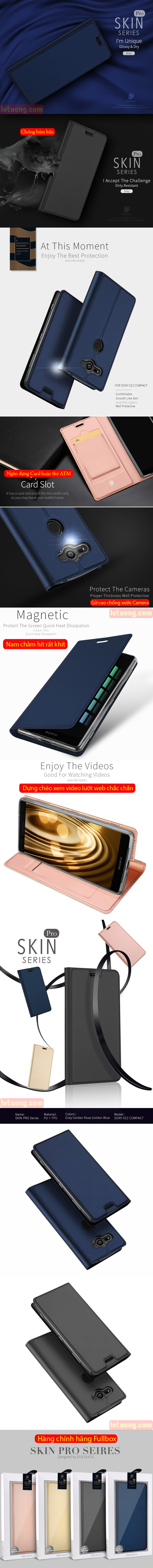 Bao da Sony XZ2 Compact Dux Ducis Skin siêu mỏng - khung mềm 5